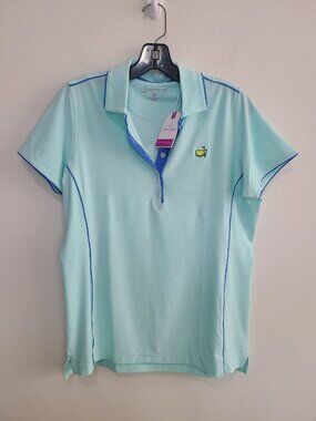 NWT Masters Magnolia Lane Golf Shirt Women's M Blue Augusta National Logo Polo